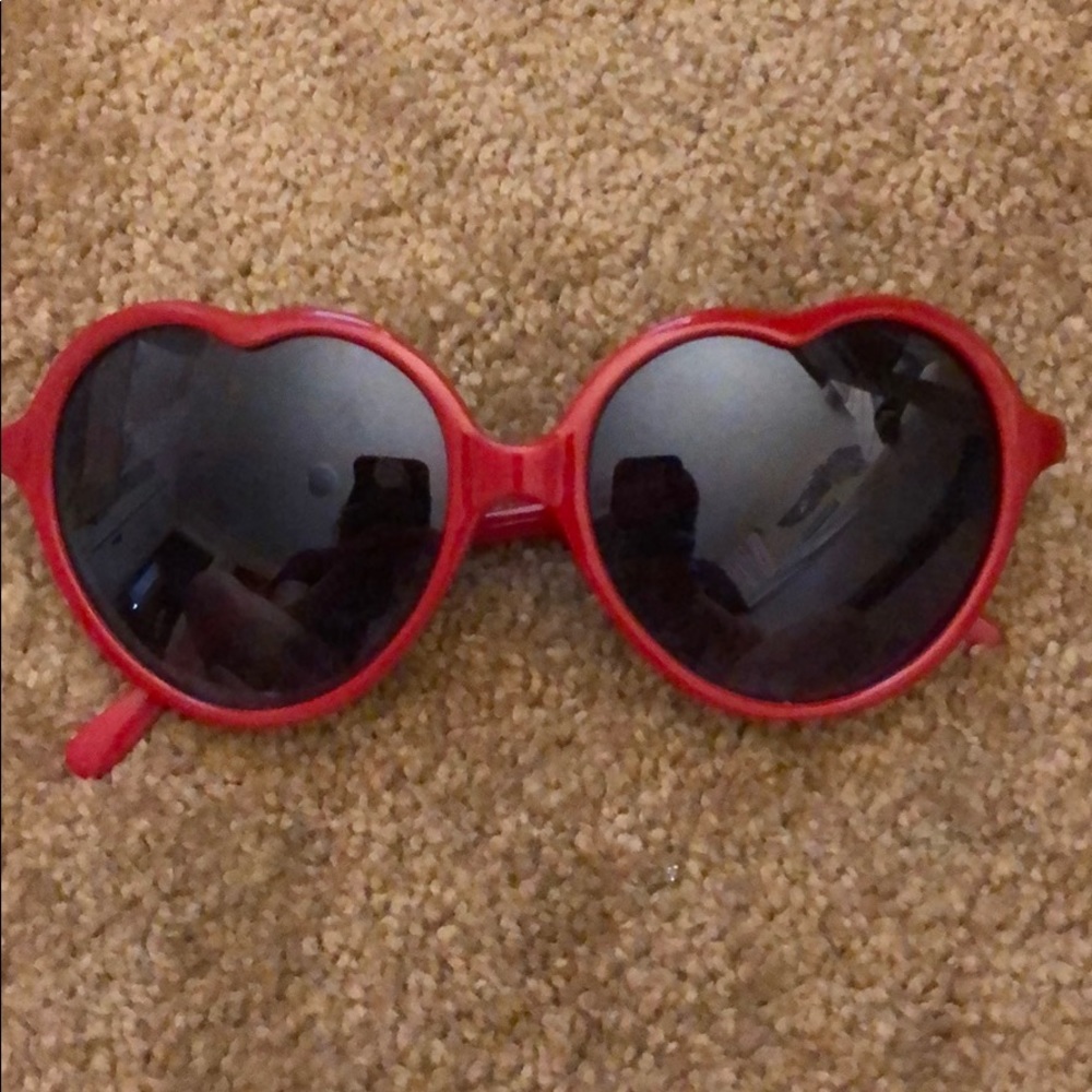 Red heart shaped sunglasses